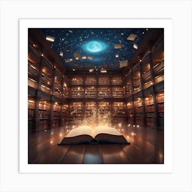 Book In A Library Art Print