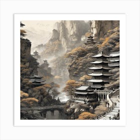 Chinese Village 2 Art Print