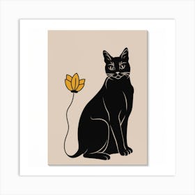 Elegant Cat Silhouette Print Art Art Print