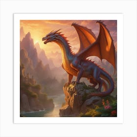 Dragon In The Mountains 3 Art Print