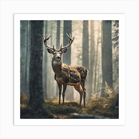 Deer In The Forest 62 Art Print