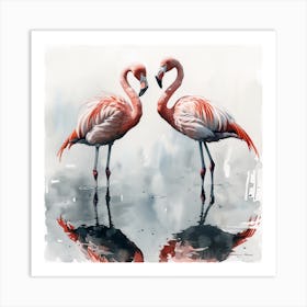 Flamingos Canvas Print 2 Art Print