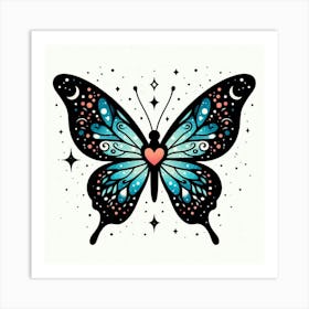 Butterfly Tattoo 9 Art Print