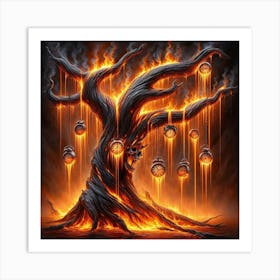 Tree Of Fire Art Print