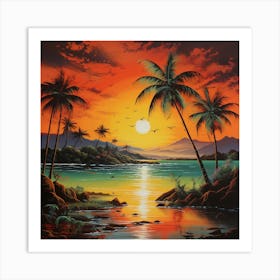 Tropical Sunset Art Print