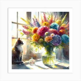 Flowers By The Window 1 Art Print