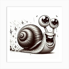 Cartoon Snail Art Print