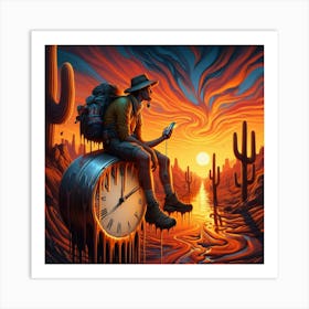 Cactus Clock 1 Art Print
