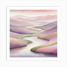 River In The Mountains Art Print