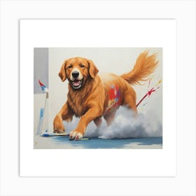 Golden Retriever Painting Art Print