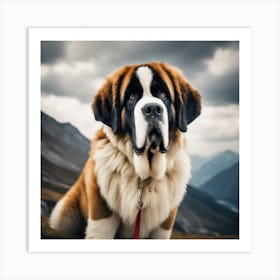 St Bernard Dog Art Print