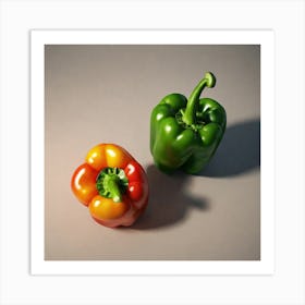 Two Peppers Art Print