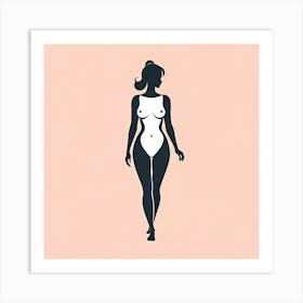 Evolving Silhouette III: Illustration Of A Nude Woman Art Print