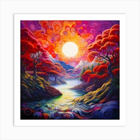 Serene Riverscape Yukimasa Art Print