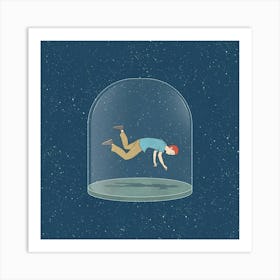 Man Falling Out Of A Glass Dome Art Print