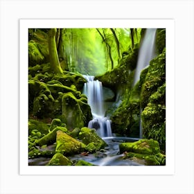 Waterfall In The Forest Art Print