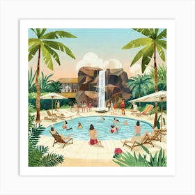 Summertime Swimming Pool Art Print 3 Art Print