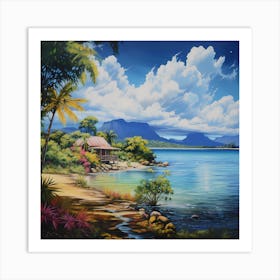 AI Tropical Tranquillity Art Print