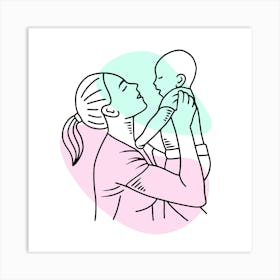 Mother Holding Baby Happy Mother's Day 2 Art Print