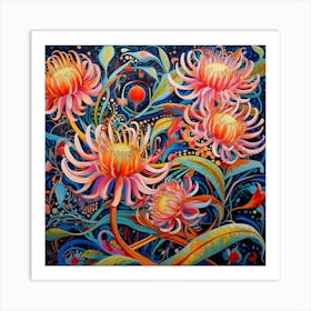 Abstract flowers 1 Art Print
