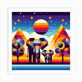 The Dreamers of the Dusty Plains Elephants Art Print