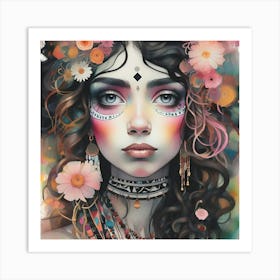 Boho Girl Art Print