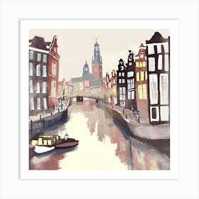 Amsterdam water colour Art Print