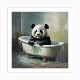 Panda Bathing Art Print