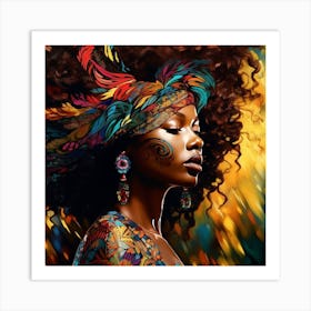 African Woman With Afro 8 Art Print