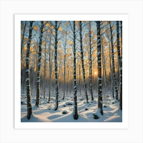 Norwegian Birch Forest Art Print