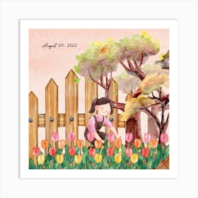 April Tulips Art Print