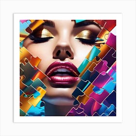 Puzzled image Art Print