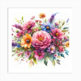 Watercolor Flowers Art Print