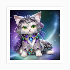 Cat In A Dress 3 Art Print