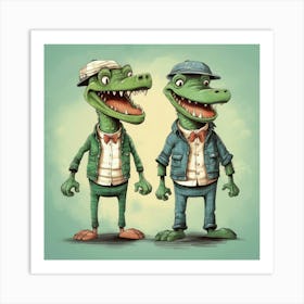 Cartoon Crocodiles Art Print