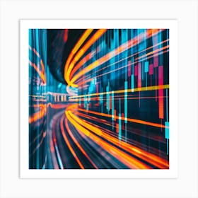 Blurred Image Of Stock Market Art Print