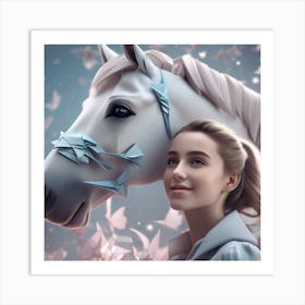 Girl With A Horse 1 Art Print