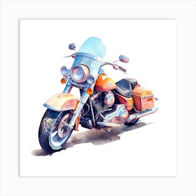 Watercolor Motorcycle Illustration Art Print