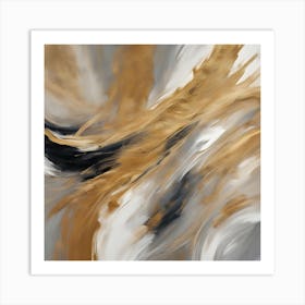 Abstract - Gold And Black Art Print