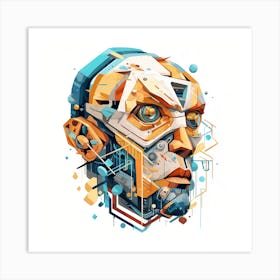 Robot Head 1 Art Print