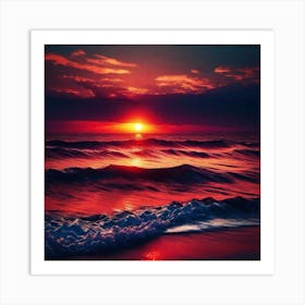 Sunset On The Beach 590 Art Print