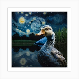 Starry Night Duck 5 Art Print