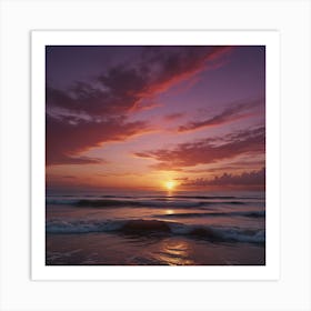 Sunset On The Beach 6 Art Print