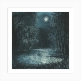 Moonlight In The Forest 1 Art Print