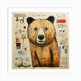 Abstract Bear 1 Art Print