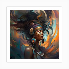 Afro-American Woman v1 Art Print