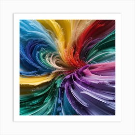 Abstract Colorful Paint Swirl Art Print