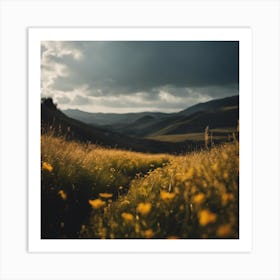 Field Of Yellow Flowers 53 Art Print