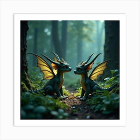 Baby Pixie Dragons Art Print