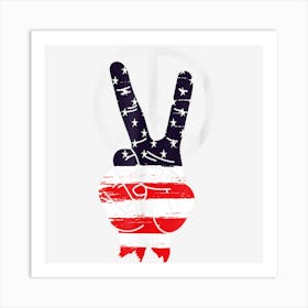 Hot Trend Fourth 4th Of July American Flag Peace Art Print